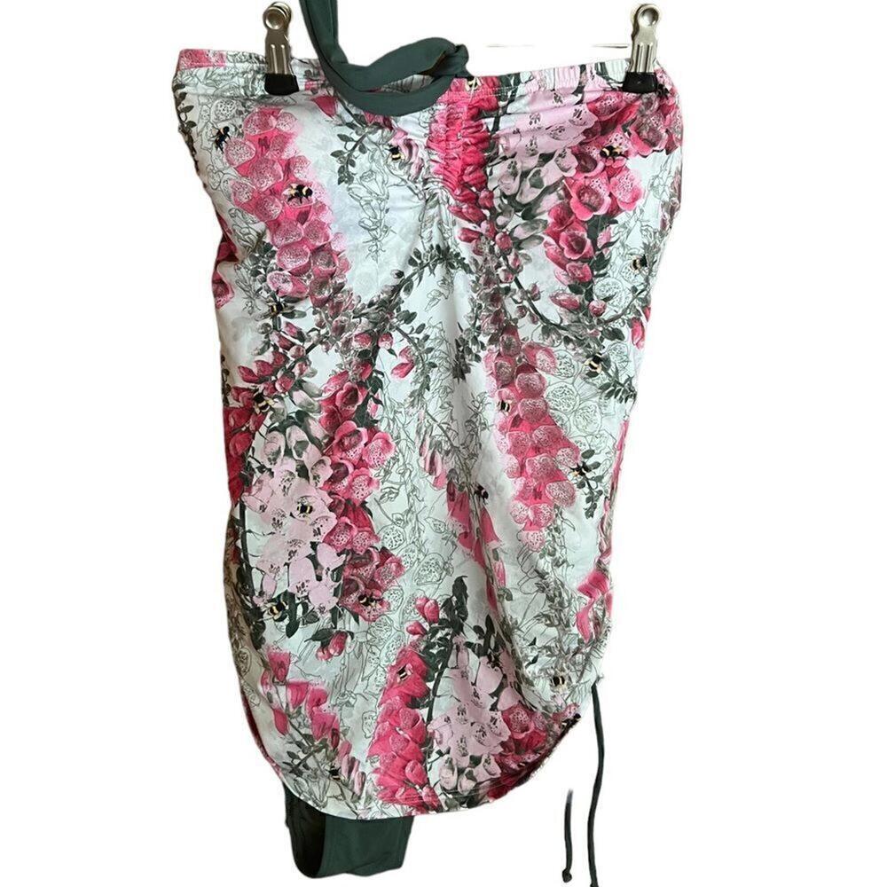 Moontide one piece halter‎ top floral swimsuit women's size 10 US